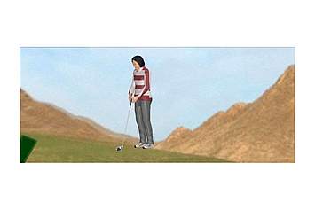 Making Of WINSTONgolf | Storyboard | Szene 4-1-3 "Jetzt ist da am Horizont eine Golferin mit rot-weiß-getreiftem Pulli zu erkennen."