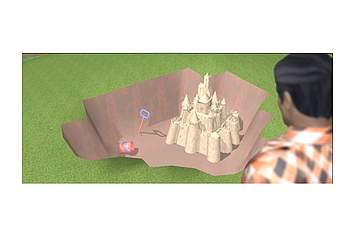 Making Of WINSTONgolf | Storyboard | Szene 5-0 Sandbunker | Burg "...sieht er neben seinem Golfball eine Sandburg aufgebaut und ein paar Sandförmchen verstreut herumliegen."